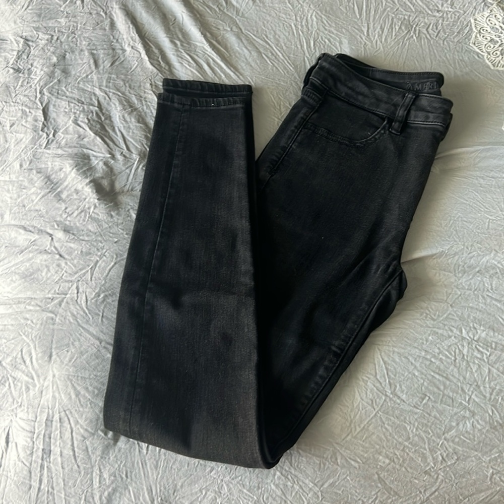 American Eagle black skinny jeans 6 long